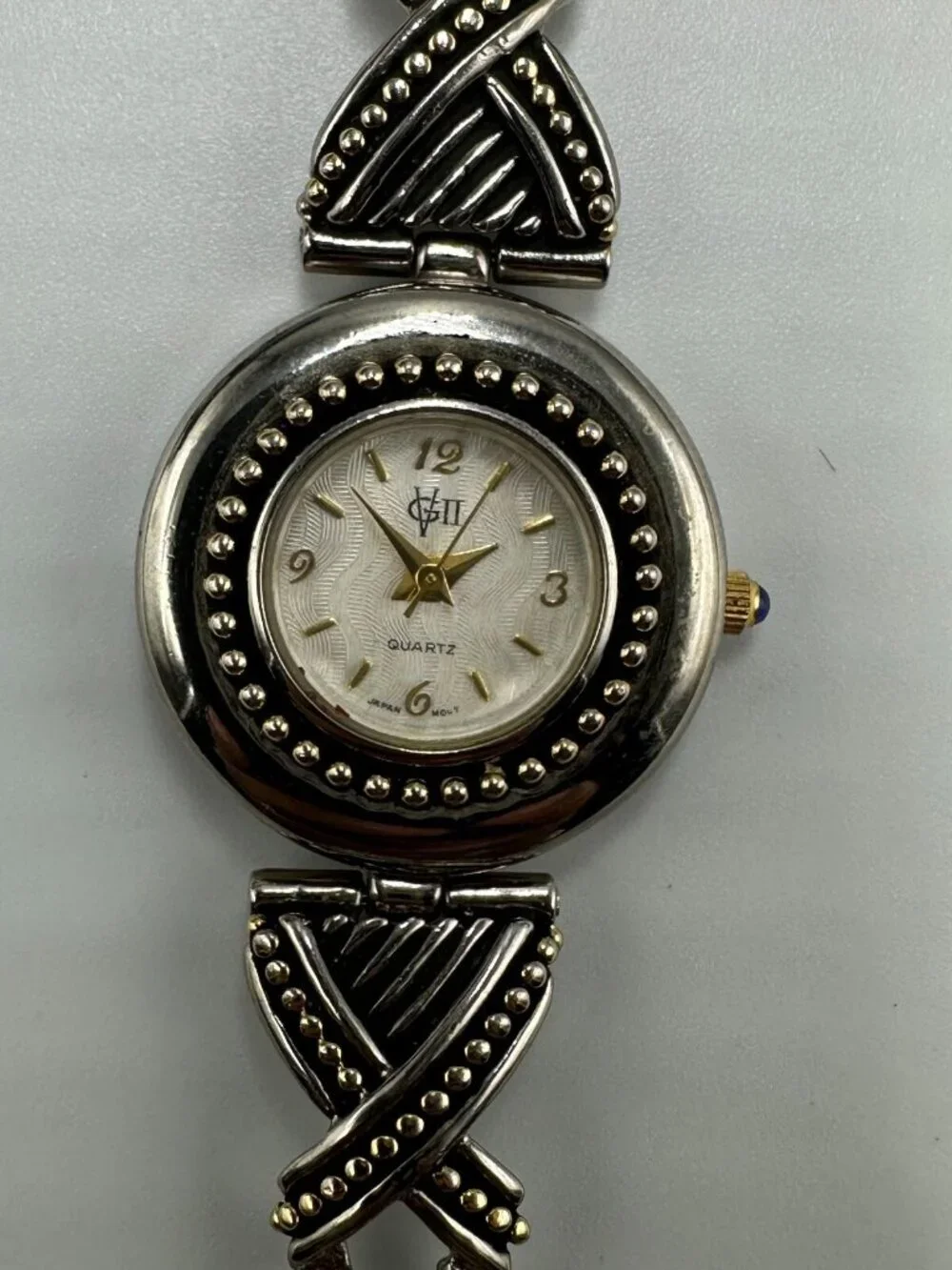 3/$30 Gloria Vanderbilt Women Watch Chain Link Band Silver Tone  6.5 Inch